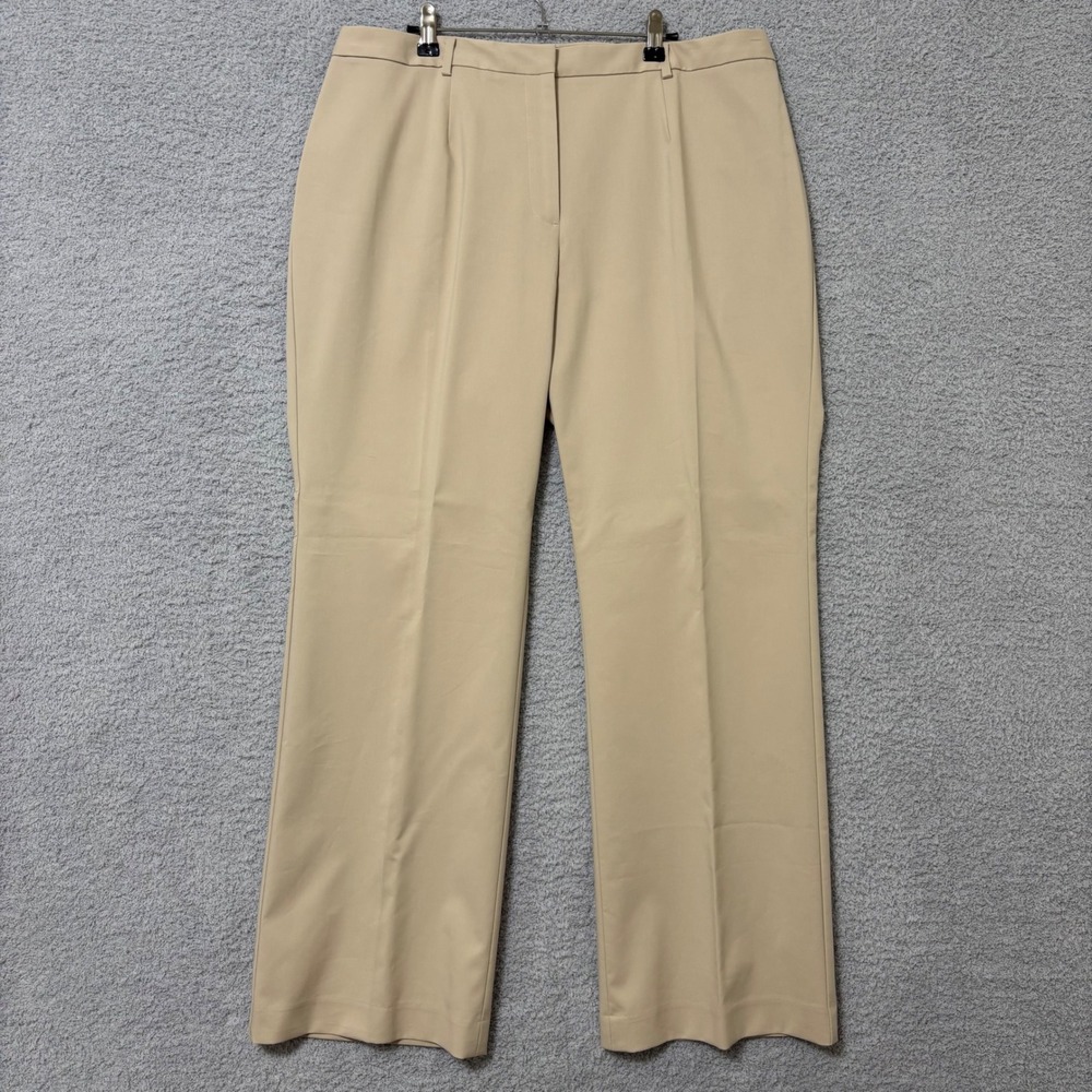 Plus Size 18W Tan Straight Leg Career Trousers Classic NWT Talbots Heritage